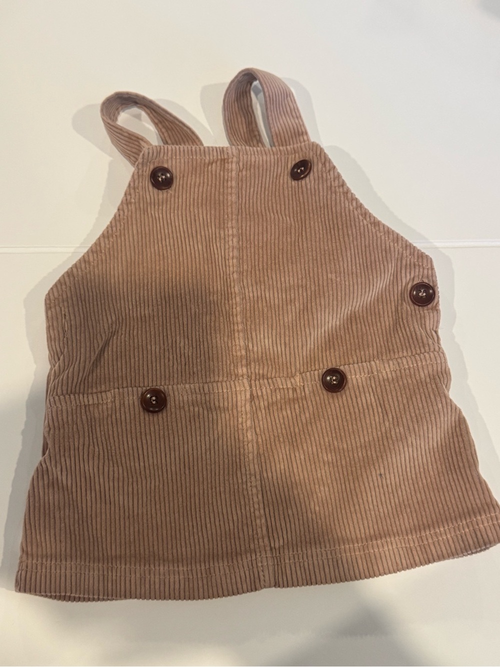 1 + in the Family Baby Corduroy Button-Front Pinafore Dress - Brown